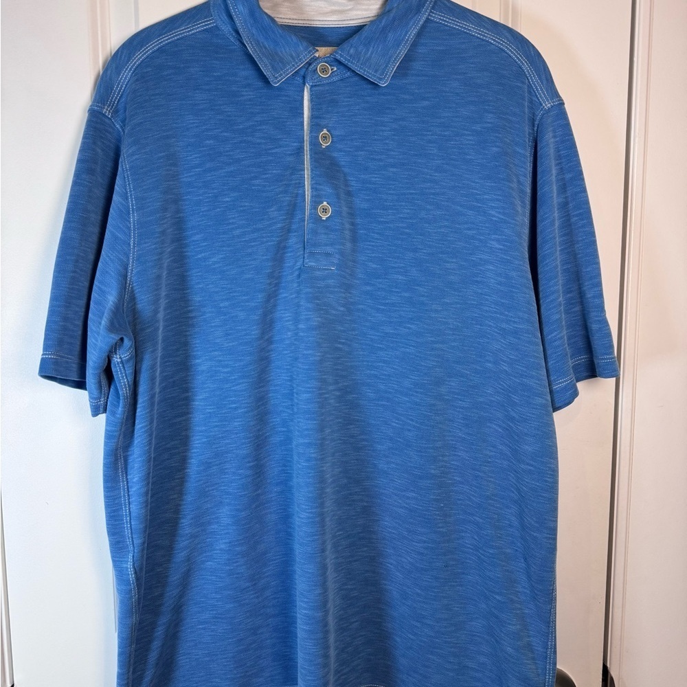 Tommy Bahama Mens Blue Modal Polo Shirt M Coastal Vibes Resort Golf Quiet Luxury